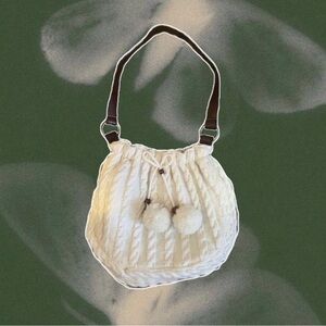 Elegant Cream Knit Women's Bag